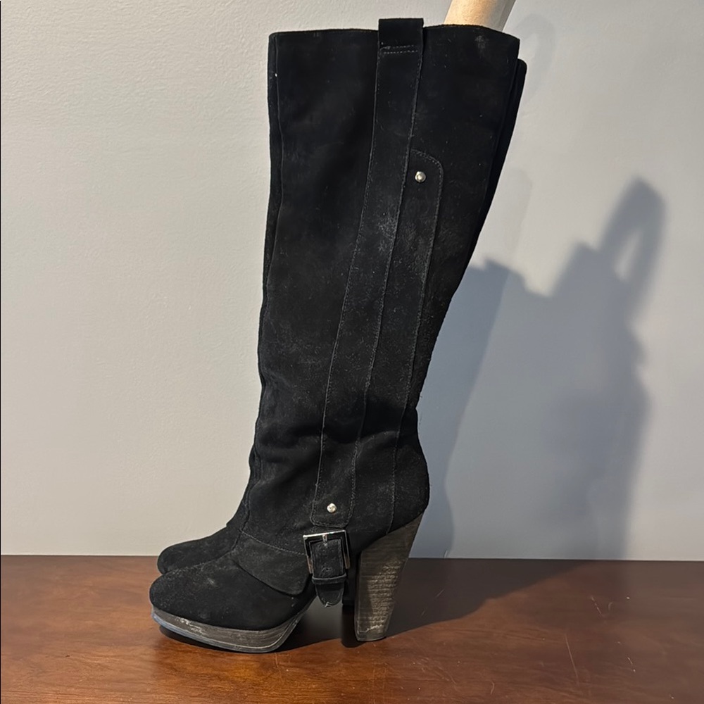Steve Madden Suede Black Knee-High Women's Boots women’s 9.5m